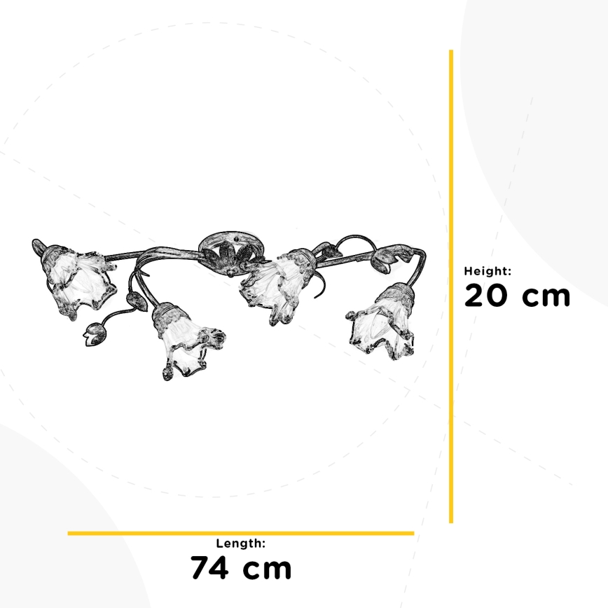 ONLI - Lámpara de techo ARIANNA 4xE14/6W/230V bronce