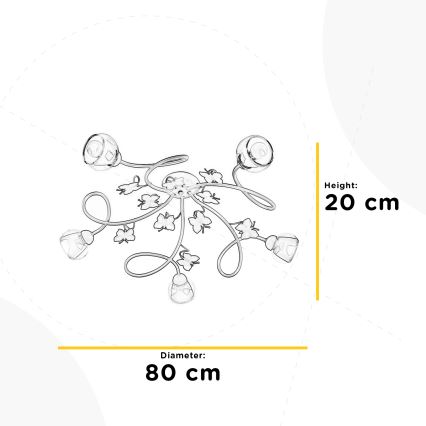 ONLI - Lámpara de techo infantil BUTTERFLY 5xE14/6W/230V