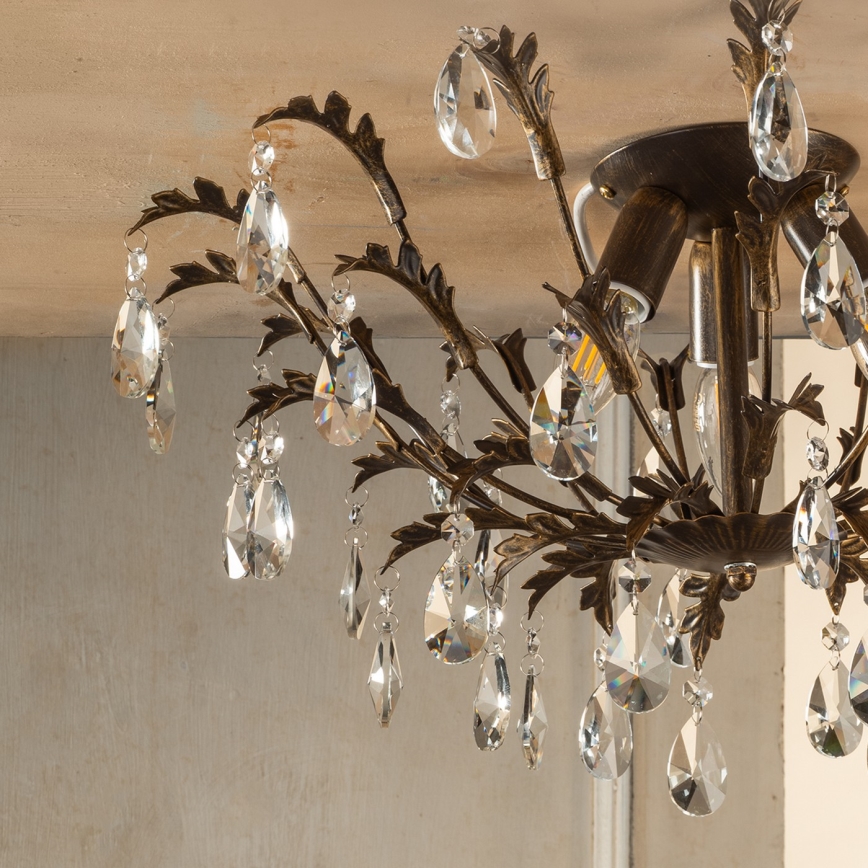 ONLI - Lámpara de techo TERESA 3xE14/6W/230V en bronce