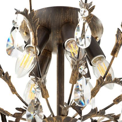 ONLI - Lámpara de techo TERESA 5xE14/6W/230V, acabado bronce