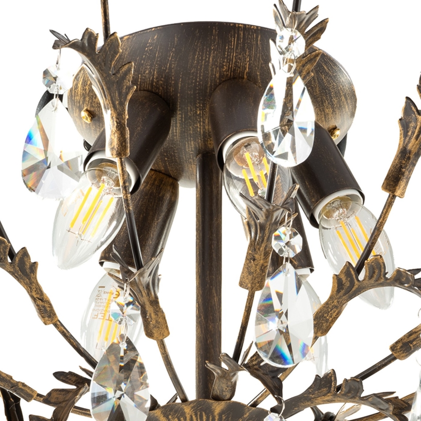 ONLI - Lámpara de techo TERESA 5xE14/6W/230V, acabado bronce