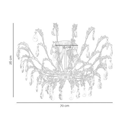 ONLI - Lámpara de techo TERESA 5xE14/6W/230V, acabado bronce