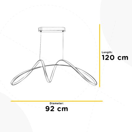 ONLI - Lámpara LED colgante INFINITY LED/50W/230V 4500K cromo mate