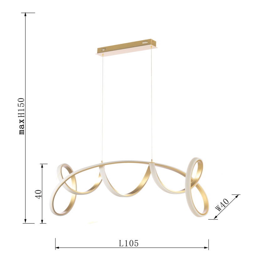ONLI - Lámpara LED colgante KIRA LED/60W/230V 4000K dorado