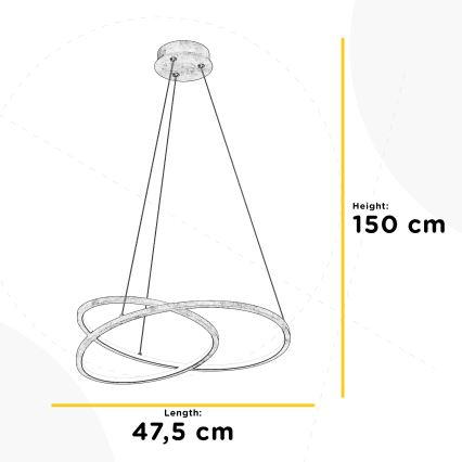 ONLI - Lámpara LED colgante LIBERTY LED/30W/230V 4000K dorado