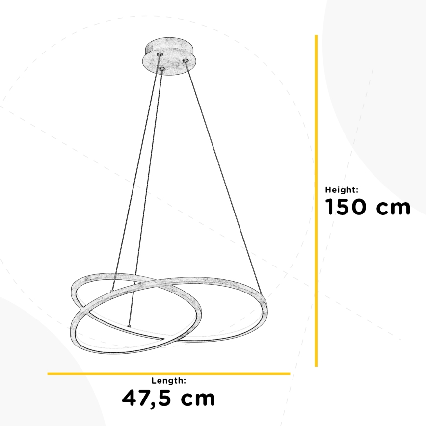 ONLI - Lámpara LED colgante LIBERTY LED/30W/230V 4000K dorado