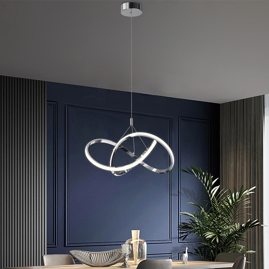 ONLI - Lámpara LED colgante LOOP LED/40W/230V 4000K cromo brillante