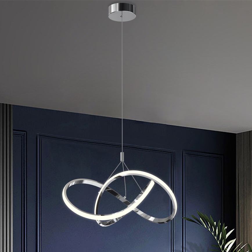 ONLI - Lámpara LED colgante LOOP LED/40W/230V 4000K cromo brillante