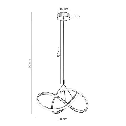 ONLI - Lámpara LED colgante LOOP LED/40W/230V 4000K cromo brillante
