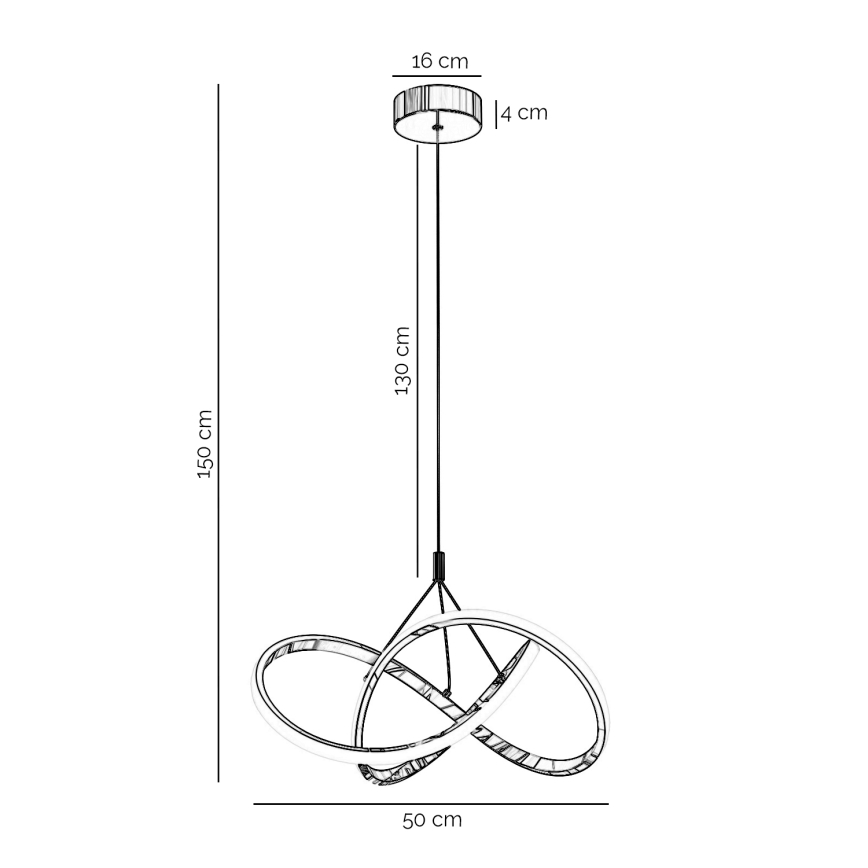 ONLI - Lámpara LED colgante LOOP LED/40W/230V 4000K cromo brillante