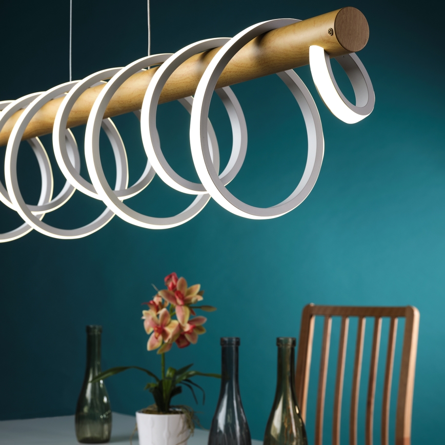 ONLI - Lámpara LED colgante NILO LED/70W/230V 4000K marrón/blanco