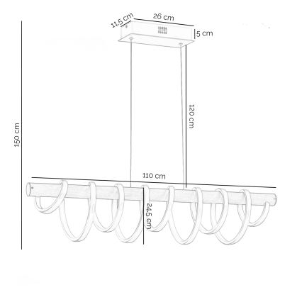 ONLI - Lámpara LED colgante NILO LED/70W/230V 4000K marrón/blanco