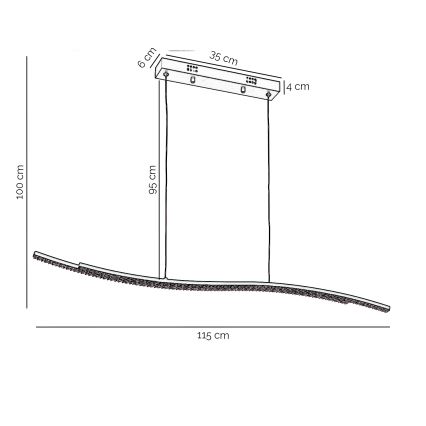 ONLI - Lámpara LED colgante ONDA LED/30W/230V 4000K negro