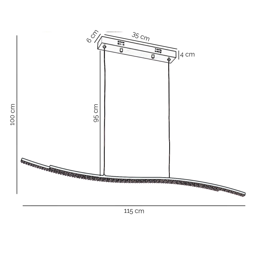 ONLI - Lámpara LED colgante ONDA LED/30W/230V 4000K negro