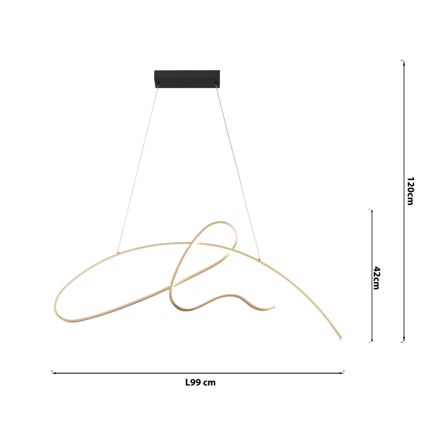 ONLI - Lámpara LED colgante SIGN LED/42W/230V 4000K dorado