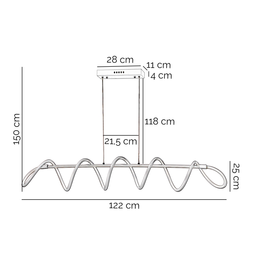 ONLI - Lámpara LED colgante SPIRALE LED/72W/230V 3000K blanco