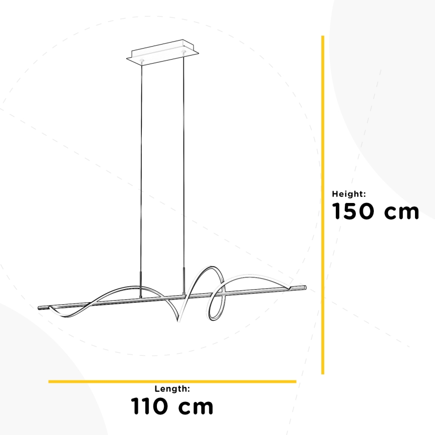 ONLI - Lámpara LED colgante TWIST LED/30W/230V 4000K negro