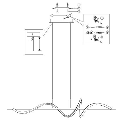 ONLI - Lámpara LED colgante TWIST LED/30W/230V 4000K negro