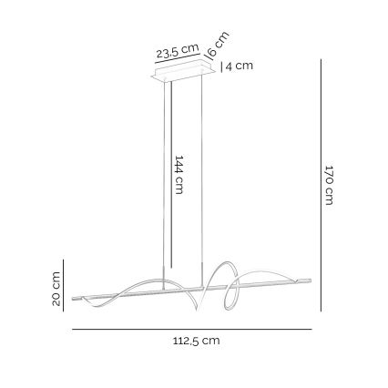 ONLI - Lámpara LED colgante TWIST LED/30W/230V 4000K negro
