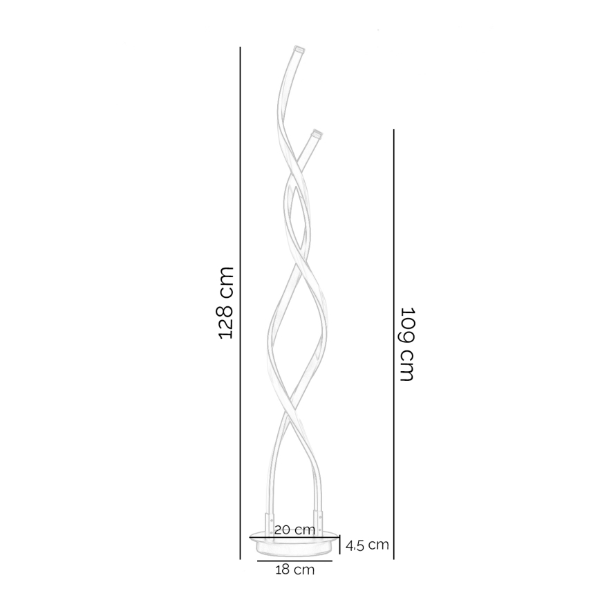 ONLI -  Lámpara LED de pie DAFNE LED/38W/230V 4000K negro
