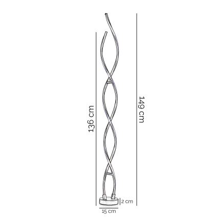 ONLI - Lámpara LED de pie DNA LED/24W/230V 4000K plata