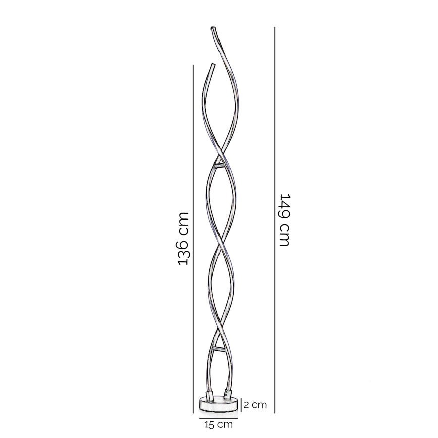 ONLI - Lámpara LED de pie DNA LED/24W/230V 4000K plata