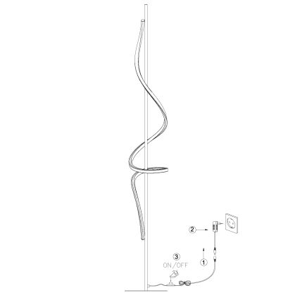 ONLI - Lámpara LED de pie TWIST LED/24W/230V 4000K negro