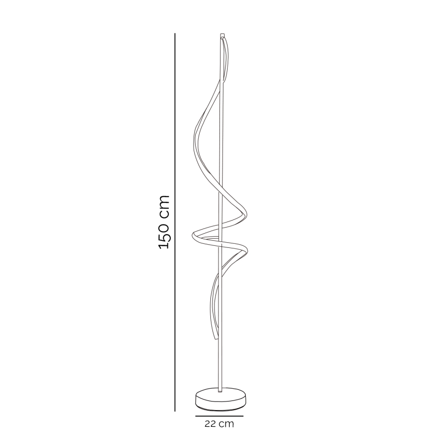 ONLI - Lámpara LED de pie TWIST LED/24W/230V 4000K negro