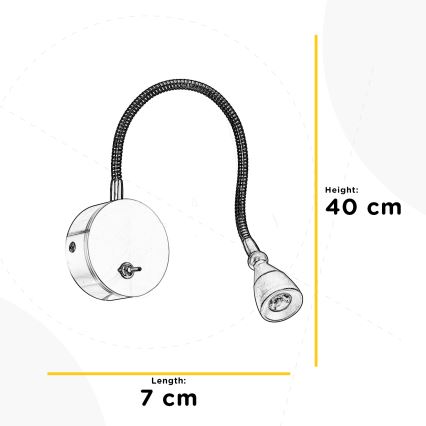 ONLI - Lámpara LED flexible pequeña LEXI LED/1W/230V 4000K cromo mate