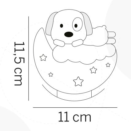 ONLI - LED Lámpara nocturna recargable infantil NUVOLINA LED/2,5W/5V 300 mAh perro/azul