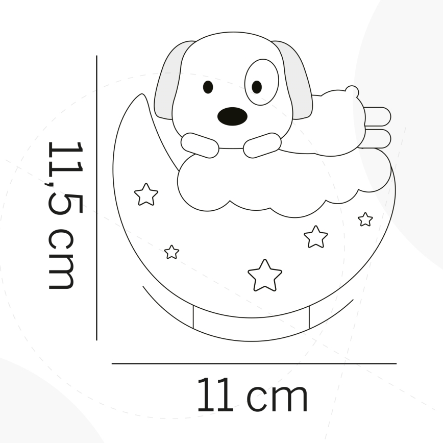 ONLI - LED Lámpara nocturna recargable infantil NUVOLINA LED/2,5W/5V 300 mAh perro/azul