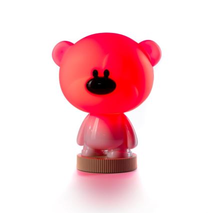ONLI - LED RGB Lámpara de noche para niños PUPPIES LED/3W/USB osito de peluche 30 cm