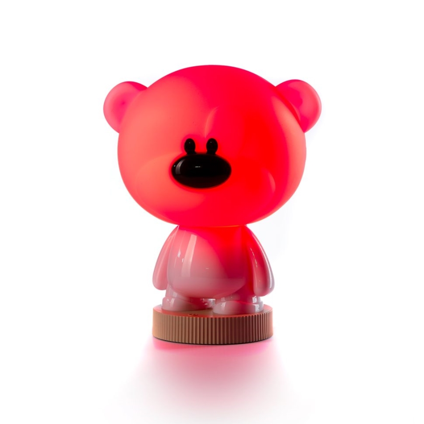 ONLI - LED RGB Lámpara de noche para niños PUPPIES LED/3W/USB osito de peluche 30 cm
