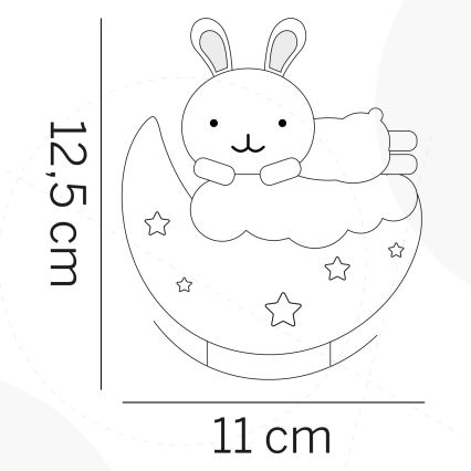 ONLI - LED Luz nocturna infantil recargable NUVOLINA LED/2,5W/5V 300 mAh conejito/rosa