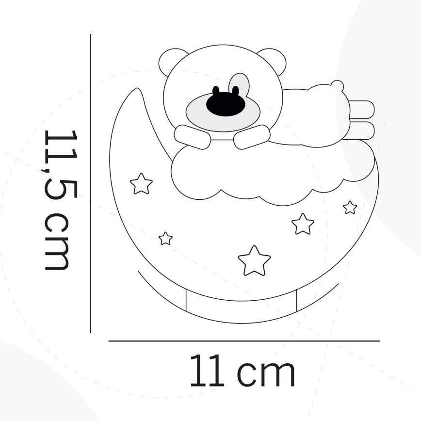 ONLI - Luz nocturna recargable LED para niños NUVOLINA LED/2,5W/5V 300 mAh oso/rosa