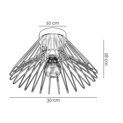 ONLI - Plafón DUCCIO 1xE27/22W/230V diá. 30 cm negro