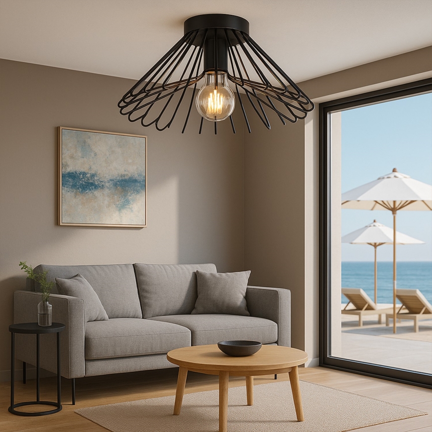 ONLI - Plafón DUCCIO 1xE27/22W/230V diá. 40 cm negro