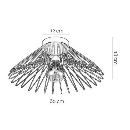 ONLI - Plafón DUCCIO 1xE27/22W/230V diá. 60 cm negro