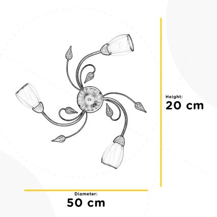 ONLI - Plafón LILIANA 3xE14/6W/230V
