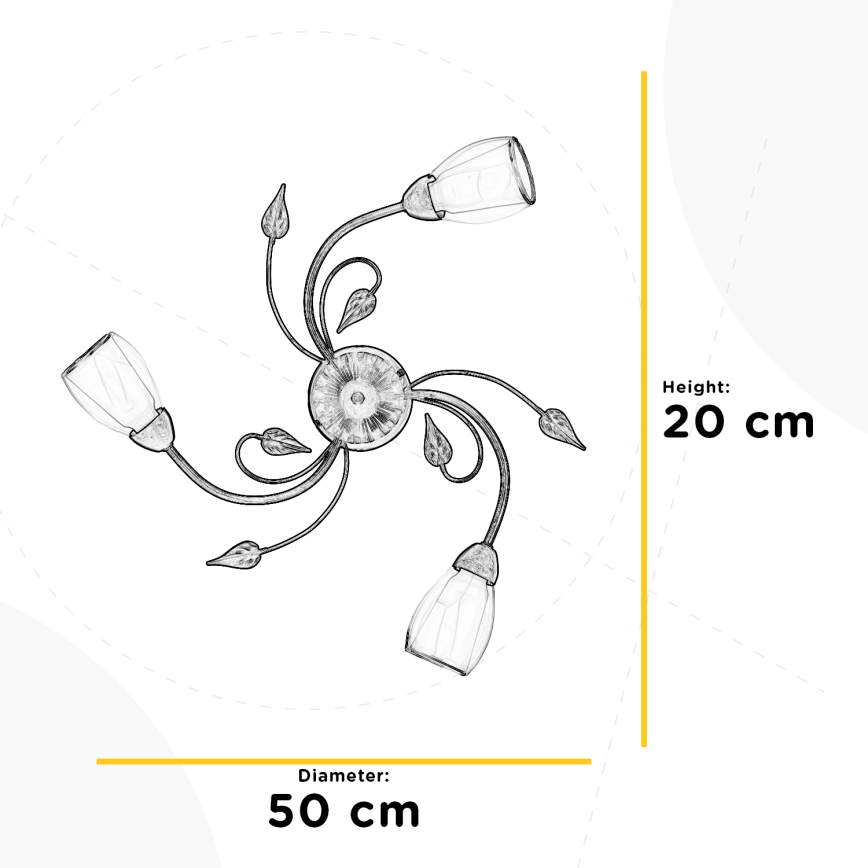 ONLI - Plafón LILIANA 3xE14/6W/230V
