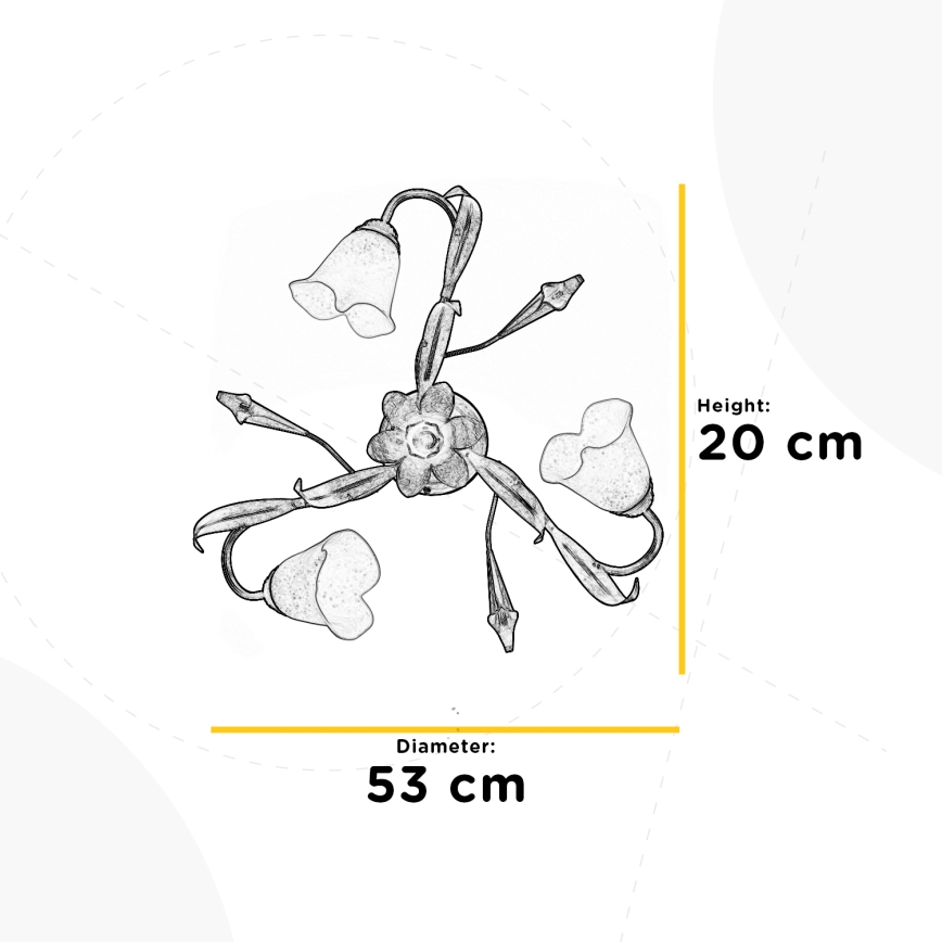 ONLI - Plafón LUCREZIA 3xE14/6W/230V bronce
