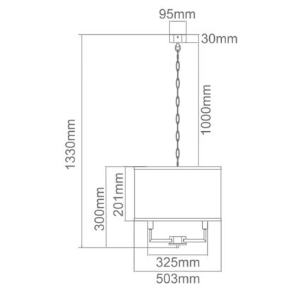 Open Design OR80216 - Lámpara colgante con cadena CASA 6xE14/15W/230V crema/cromo brillante