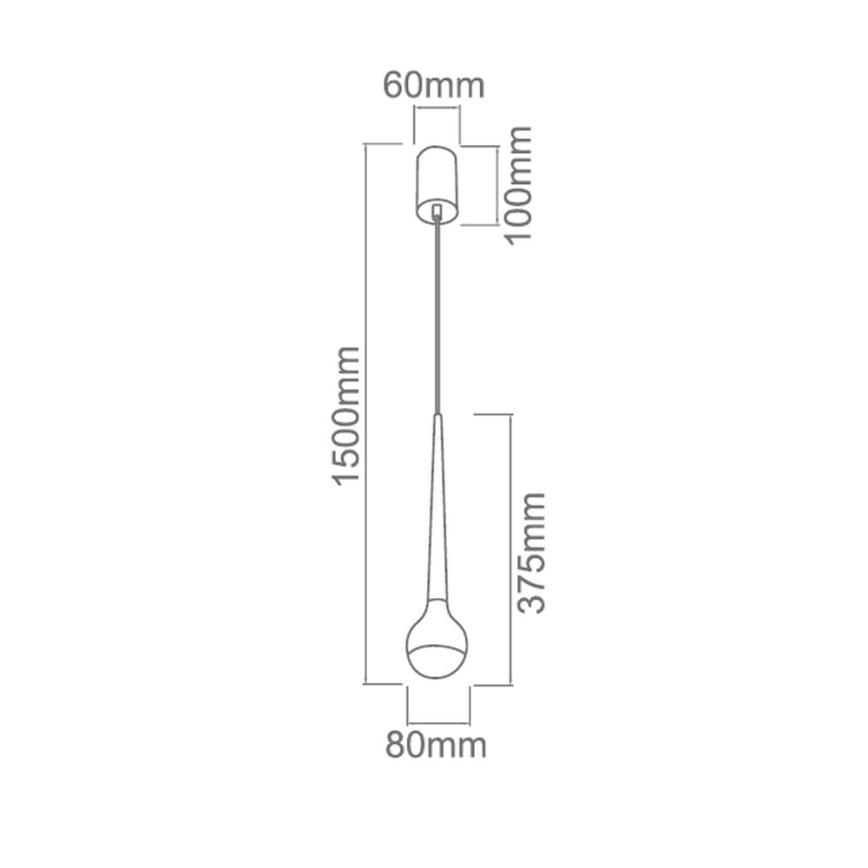Open Design OR80247 - Lámpara colgante LED en cable CAPPI LED/5W/230V negra