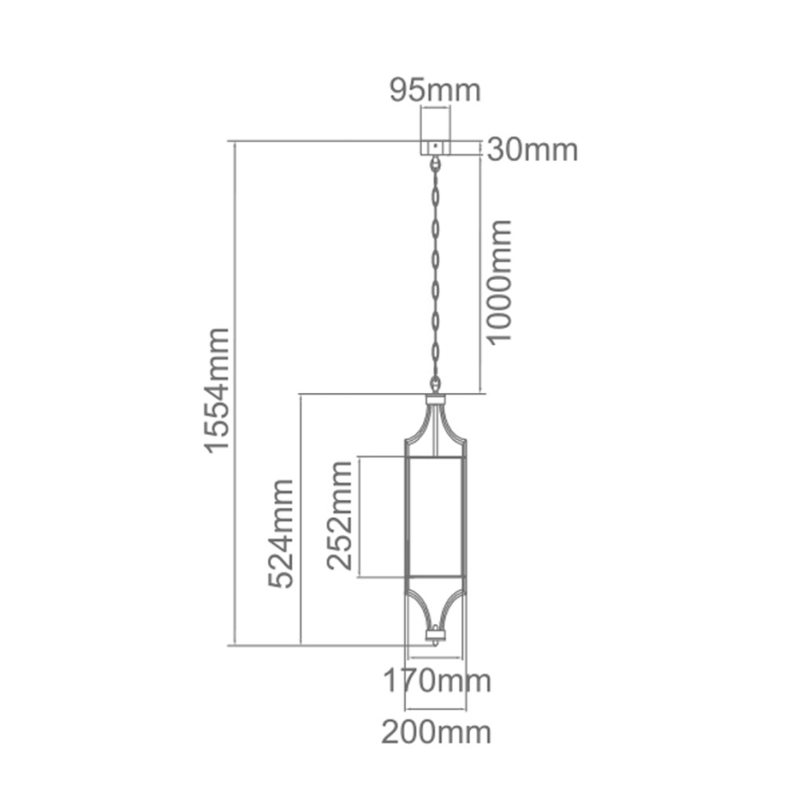 Open Design OR80551 - Lámpara colgante con cadena LUNGA 1xE27/15W/230V cromo brillante/blanco