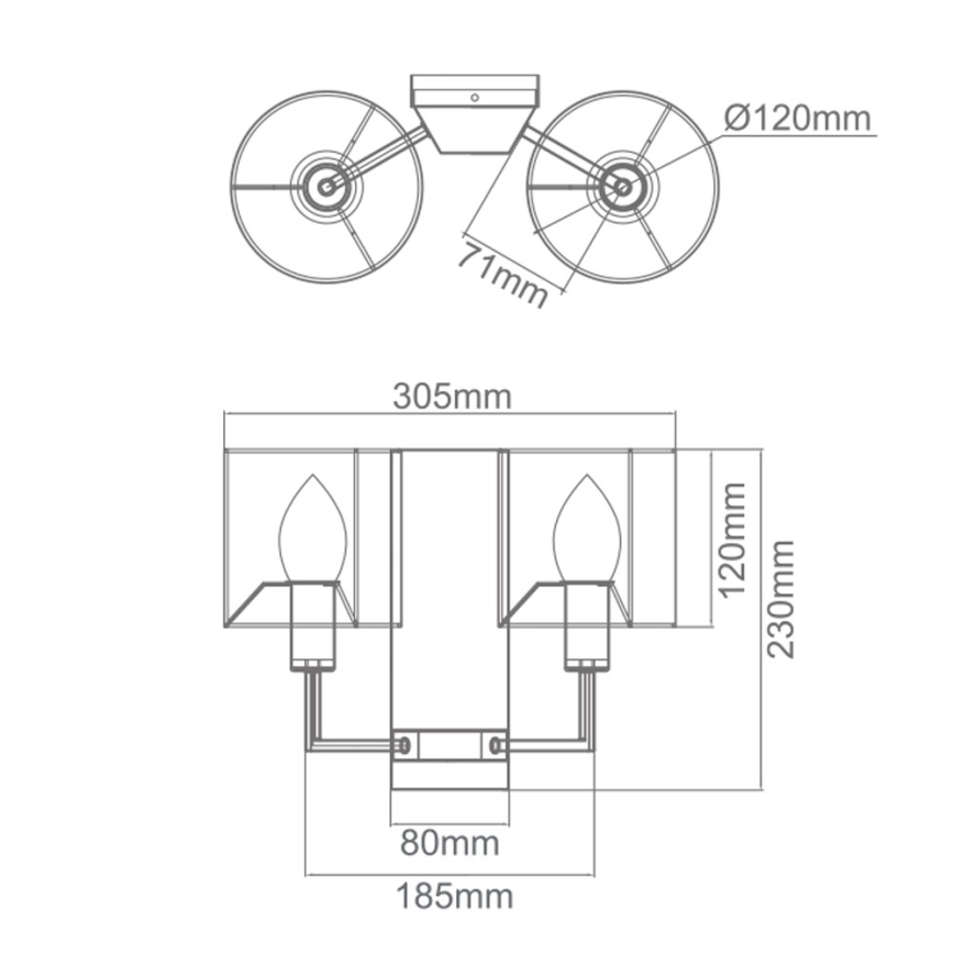 Open Design OR81497 - Aplique de pared CASA 2xE14/12W/230V cromo brillante/crema