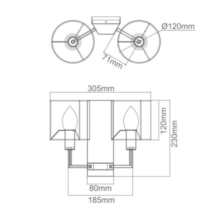 Open Design OR81503 - Lámpara de pared CASA 2xE14/12W/230V latón/crema