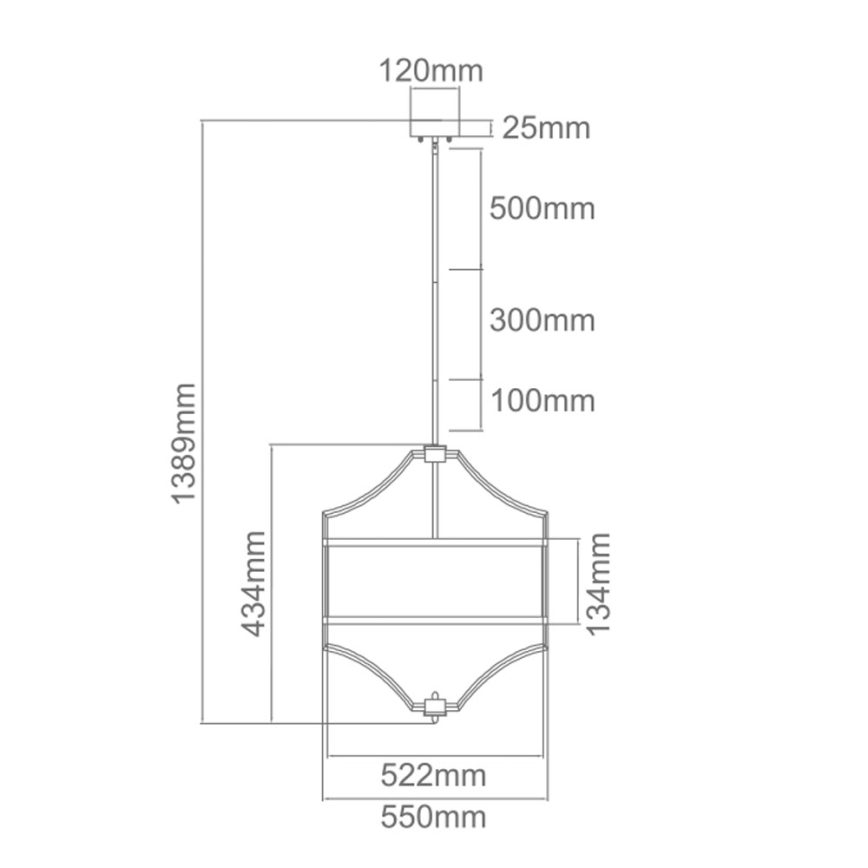 Open Design OR84160 - Lámpara de techo con varilla STESSO 4xE27/15W/230V Ø 55 cm oro/negro