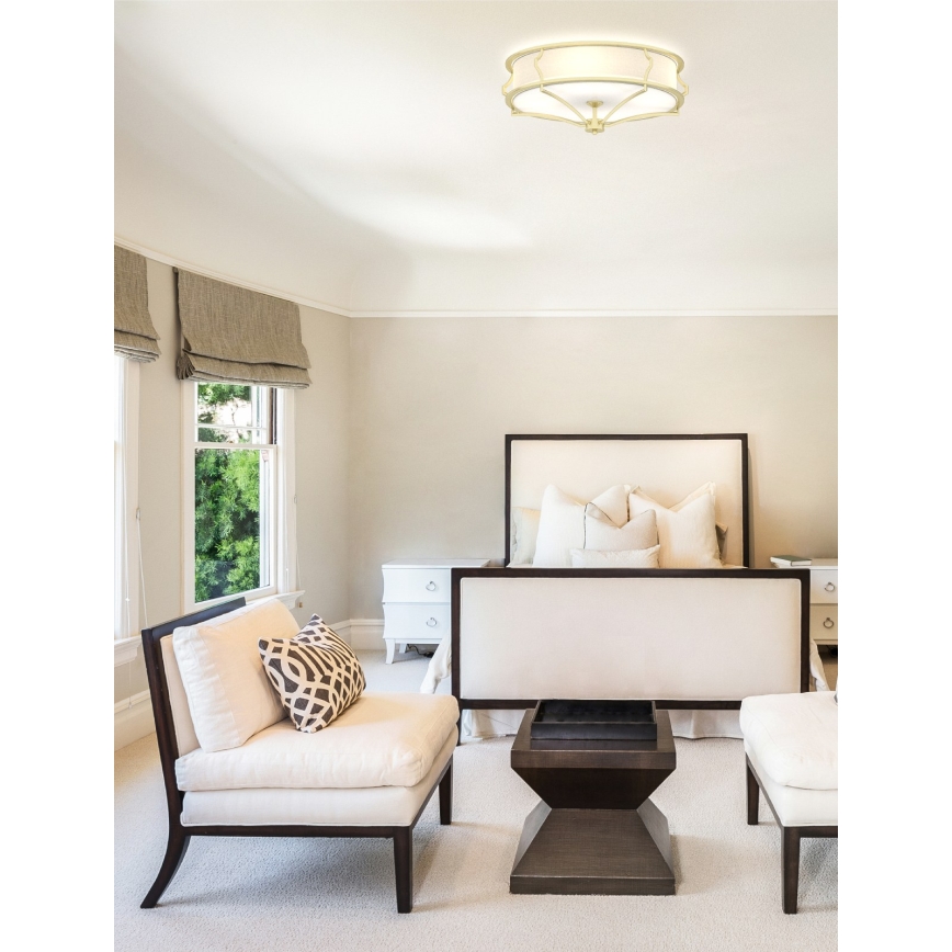 Open Design OR84436 - Lámpara de techo STESSO 4xE27/12W/230V Ø 65 cm latón/blanco