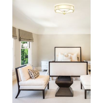 Open Design OR84443 - Lámpara de techo STESSO 6xE27/12W/230V Ø 85 cm latón/blanco