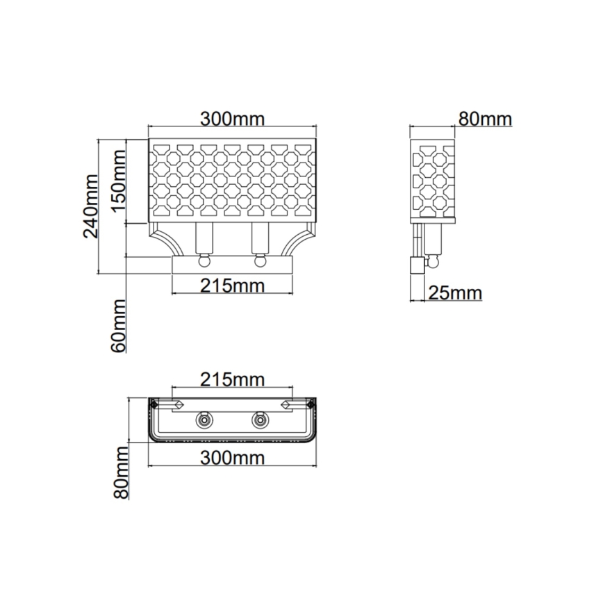 Open Design OR84597 - Aplique de pared VERNO 2xE14/12W/230V cromado brillante